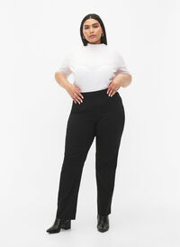 Elastyczne spodnie z wiskozy, Black, Model