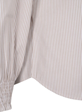 Zizzi Koszula w paski ze sciagaczem, Silver Mink Wh. St., Packshot image number 3