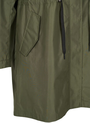 Zizzi Waterproof parka with detachable hood, Forest Night, Packshot image number 3