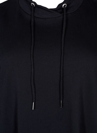 Zizzi Long-sleeved tunic with drawstrings, Black, Packshot image number 2