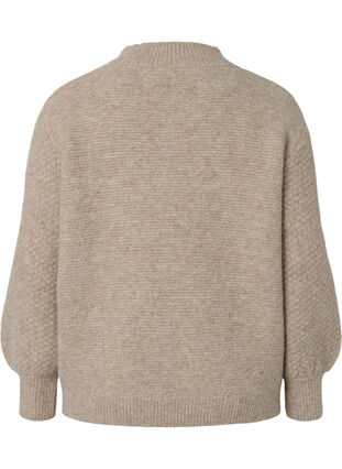 Zizzi Wzorzysty sweter z dzianiny z golfem, Simply Taupe Mel., Packshot image number 1