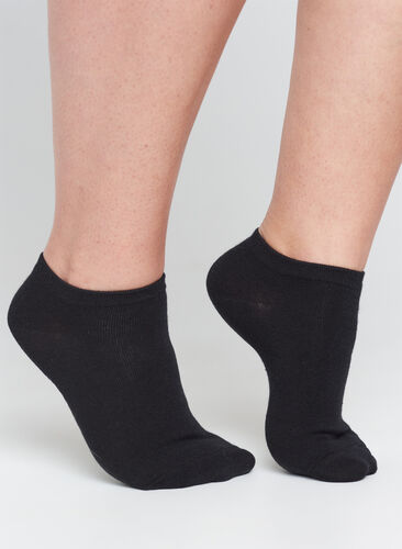 Zizzi 5-pack basic ankle socks, Black, Model image number 0