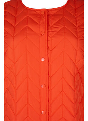 Zizzi Quilted jacket with buttons, Tangerine Tango, Packshot image number 2