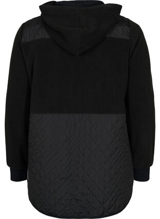 Zizzi Sports jacket in teddy and quilted fabric, Black, Packshot image number 1