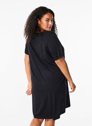 Zizzi Bawelniana sukienka T-shirtowa, Black, Model image number 1