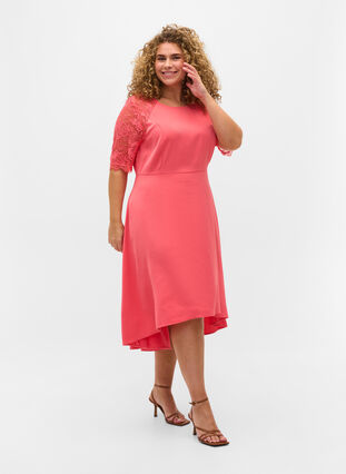 Zizzi Midi dress with short lace sleeves, Dubarry, Model image number 2