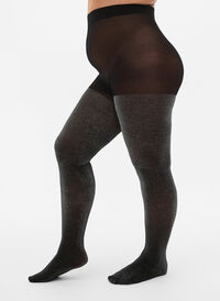 Glittery 50 denier tights, Black w. Silver, Model