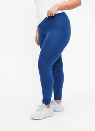 Legginsy z wiskozy w stylu basic, Monaco Blue, Model