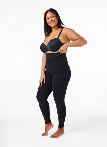 Zizzi Legginsy modelujace z wysokim stanem, Black, Model image number 0