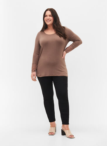 Zizzi Jeggings with pockets, Black, Model image number 0