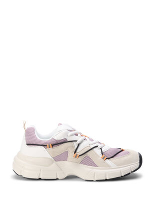 Zizzi Szerokie sneakersy ze sznurówkami w kontrastowym kolorze, Elderberry, Packshot image number 0