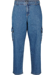 Jeansy cargo z wysokim stanem, Blue Denim, Packshot