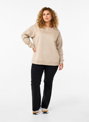 Zizzi Bluza z okraglym dekoltem, Simply Taupe, Model image number 2