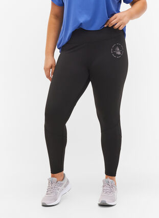 Zizzi Gladkie legginsy treningowe, Black, Model image number 2