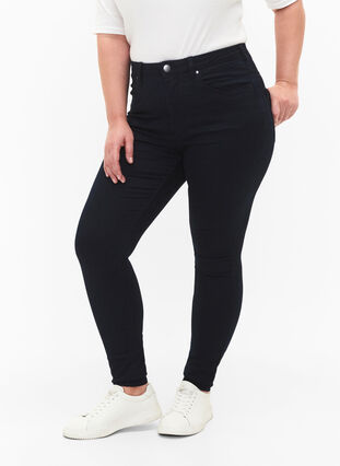 Zizzi Super waskie jeansy Amy z wysokim stanem, Unwashed, Model image number 2