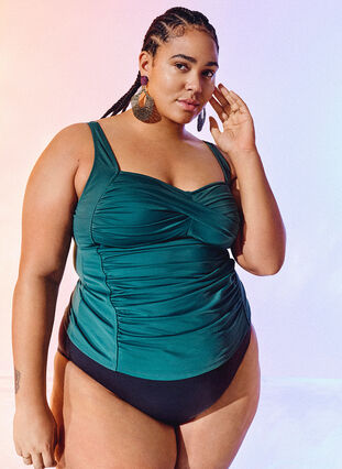 Zizzi Drapowane tankini, Deep Teal, Image image number 0