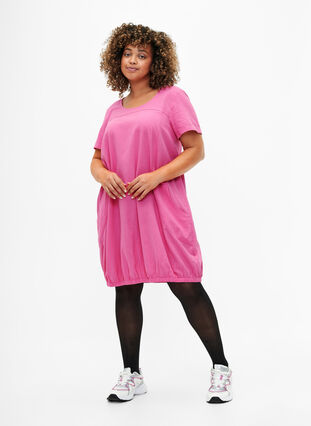 Zizzi Bawelniana sukienka z krótkim rekawem, Shocking Pink, Model image number 2