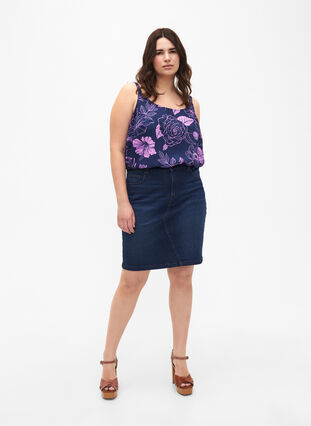 Zizzi Flash – top z nadrukiem, Medieval Blue Flower, Model image number 2