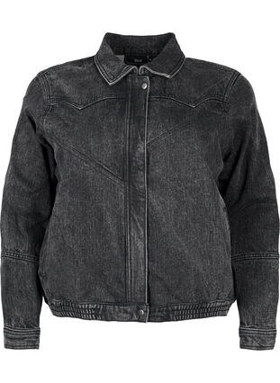 Zizzi Kurtka jeansowa z ukrytym zamkiem, Dark Grey Denim, Packshot image number 0