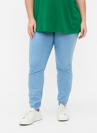 Zizzi Jeggings with pockets, Light blue, Model image number 2