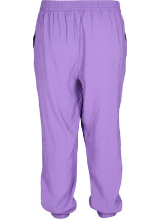 Zizzi Loose viscose blend trousers with elastic trim, Royal Lilac, Packshot image number 1