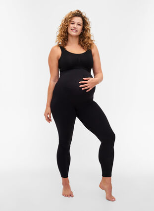 Zizzi Bezszwowe legginsy ciazowe, Black, Model image number 2