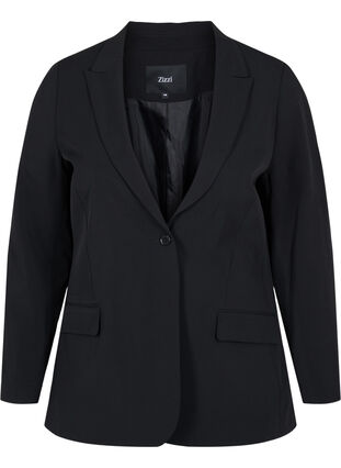 Zizzi Classic blazer with pockets, Black, Packshot image number 0