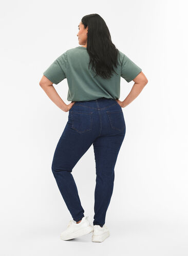 Zizzi FLASH – jeansy o bardzo waskim kroju, Blue denim, Model image number 1