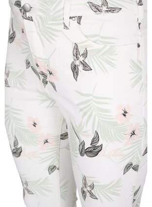 Zizzi High waisted Amy jeans with floral print, White Flower AOP L78, Packshot image number 2