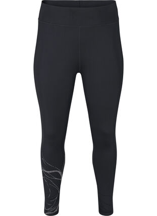 Zizzi Leggings with reflective print, Blackw.Reflex Print, Packshot image number 0