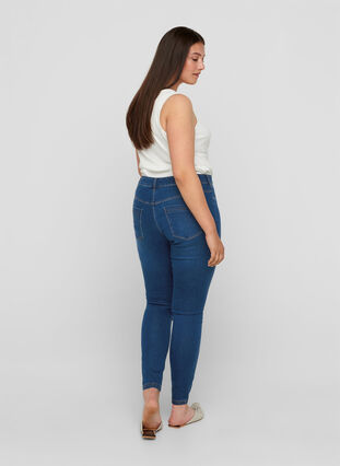 Zizzi Jegginsy wykonane z mieszanki bawelny, Blue denim, Model image number 1