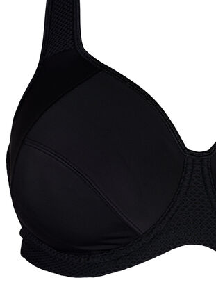 Zizzi CORE, HIGH SUPPORT WIRE BRA – biustonosz sportowy z fiszbinami, Black, Packshot image number 2