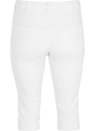 Zizzi Amy capri jeans z wysokim stanem i bardzo dopasowanym krojem, Bright White, Packshot image number 1