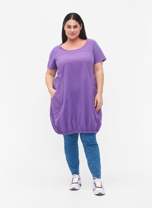 Zizzi Bawelniana sukienka z krótkim rekawem, Deep Lavender, Model image number 2