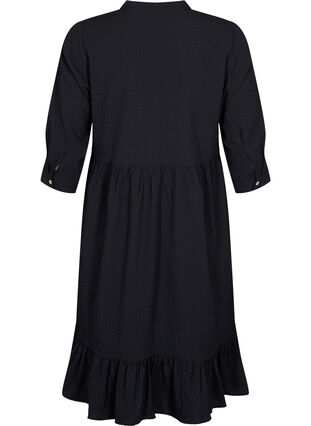 Zizzi  Plain midi dress with 3/4 sleeves, Black, Packshot image number 1