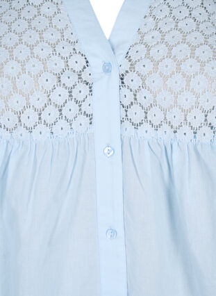 Zizzi FLASH – koszula z szydelkowym detalem, Cashmere Blue, Packshot image number 2