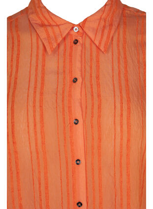 Zizzi Long striped shirt with long sleeves, Harvest Pumpkin, Packshot image number 2