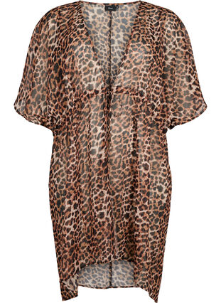 Zizzi Plazowe kimono z nadrukiem, Leopard, Packshot image number 0