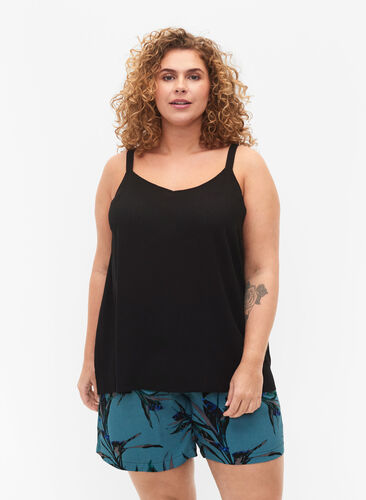 Zizzi Sleeveless top in viscose, Black, Model image number 0