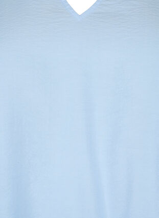 Zizzi Bluzka z wiskozy z krótkim rekawem i haftem, Chambray Blue, Packshot image number 2