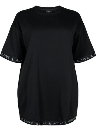 Zizzi Sweatshirt with 1/2 sleeves, Black, Packshot image number 0