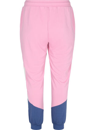 Zizzi Sweatpants with colour block, C. Pink C. Blocking, Packshot image number 1