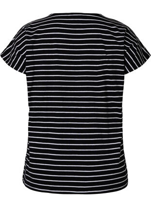 Zizzi Bawelniana koszulka w paski, Black W. Stripe, Packshot image number 1