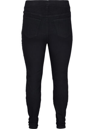 Zizzi Cotton blend jeggings with back pockets, Black, Packshot image number 1