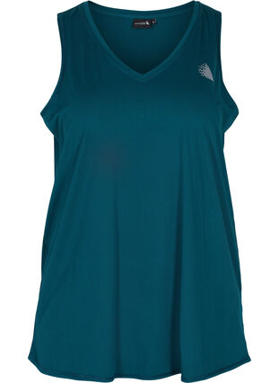 Zizzi Sportowy top z dekoltem w szpic, Deep Teal, Packshot image number 0