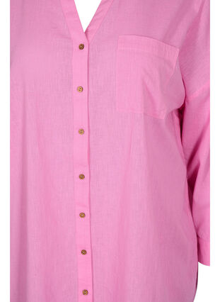 Zizzi Blouse with 3/4-length sleeves and button closure, Begonia Pink, Packshot image number 2