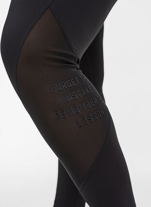 Zizzi Cropped exercise leggings with mesh, Black, Model image number 2