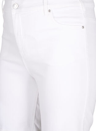 Zizzi Obcisle szorty jeansowe z wysokim stanem, Bright White, Packshot image number 2