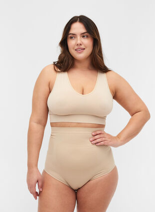 Zizzi High-waisted shapewear knickers, Nude, Model image number 0