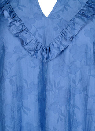 Zizzi Sukienka z lyocellu (TENCEL™) z falbanami, Colony Blue, Packshot image number 2